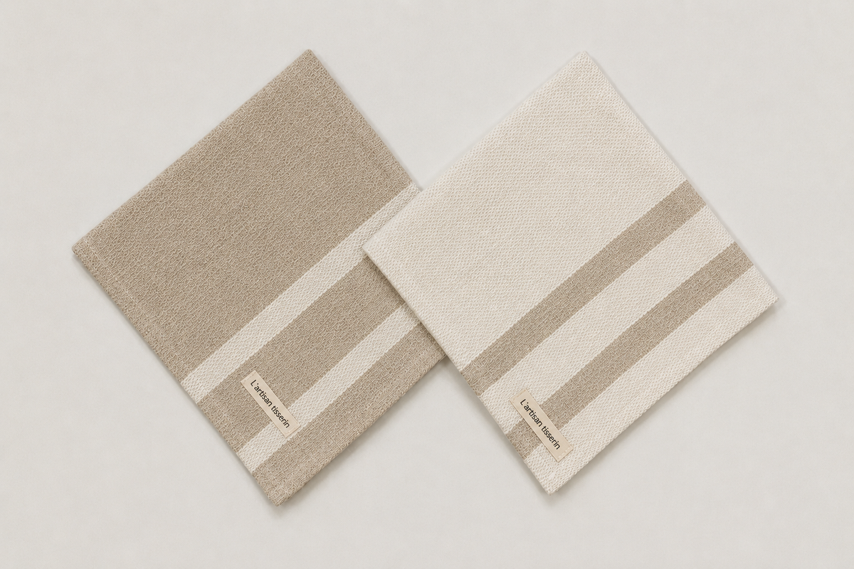 Serviettes de table rayées