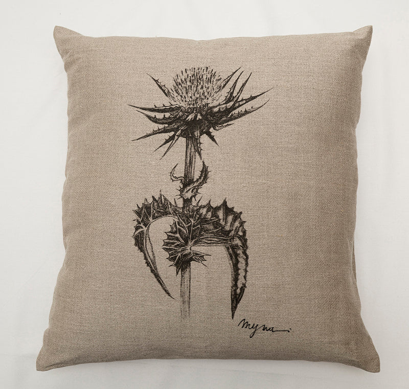 Housse de coussin « Chardon-Marie »